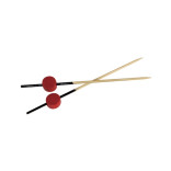 ATAMI Bamboo Picks Black End with Red bead. L:3.1in - 25 pcs ATAMI Bamboo Picks Black End with Red bead. L:3.1in - 25 pcs