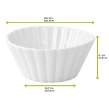 Mini Reusable Porcelain Bowl 4oz D:3.3in H:1.6in - 4 pcs