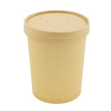 Brown Kraft Soup Cup with Kraft Lid Included 19oz D:3.8in H:4.5in - 25 pcs