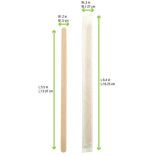 Individually Wrapped Wooden Coffee Stirrers L:5.5in W:0.2in 0.04in - 1000 pcs
