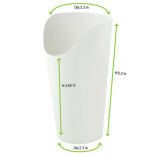 White Kraft Wrap Cup 14oz H:6.3 D:2.36in - 50 pcs