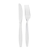 Wrapped Majesty Cutlery Clear Kit 2/1 (Knife, Fork) L:7.55in W:1.37in - 250 pcs