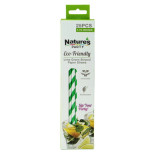 Durable Green & White Striped Paper Straws - Unwrapped D:0.23in L:7.75in - 25 pcs