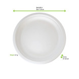 Sugarcane White Round Plate D:7in - 125 pcs