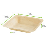 SCANDINAVIA Square Wooden Plate 7oz L:5.5in W:5.5in H:1in - 50 pcs