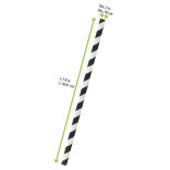 Durable Smoothie Paper Straws With White & Black Stripes - Unwrapped D:0.3in L:7.75in - 500 pcs