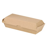 Kraft Corrugated Hot Dog Clamshell L: 9.9 W: 4.25in H:2.6in - 50 pcs Kraft Corrugated Hot Dog Clamshell L: 9.9 W: 4.25in H:2.6in - 50 pcs