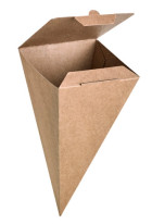 Closeable Kraft Snack Cone 18oz L:3.5in W:3.5in L:7.5 in - 25 pcs