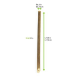 Unwrapped Durable & Reusable Bamboo Straw 1oz D:0.16in 7.75in - 25 pcs