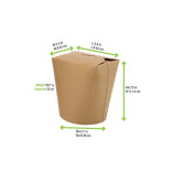 Kraft Take Out Container 32oz L:4.65in W:3.65in H:4in - 25 pcs