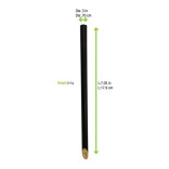 Unwrapped Durable & Reusable Black Bamboo Straw D:0.16in 7.75in - 25 pcs