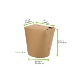 Kraft Take Out Container 32oz D:3.8in H:4.5in - 25 pcs