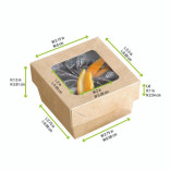 Kraft Kray Boxes with PET Window Lid 7oz L:2.8in W:2.8in H:1.6in - 25 pcs