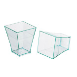 TAITI Clear Green Square Cup 2oz L:1.7in W:1.7in H:2.1in - 30 pcs