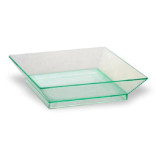 Klarity Square Mini Transparent Green Dish 1.5oz L:2.5in W:2.5in H:0.6in - 50 pcs