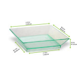 Klarity Square Mini Transparent Green Dish 1.5oz L:2.5in W:2.5in H:0.6in - 50 pcs