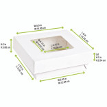 White Kray Boxes with PET Window Lid 34oz L:5.5in W:5.5in H:2in - 25 pcs