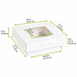 White Kray Boxes with PET Window Lid 22oz L:4.7in W:4.7in H:2in - 25 pcs