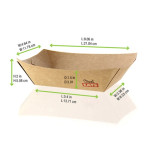 Multi Use Large Kraft Paper Boat 2lbs 27oz L:8.7in W:5.7in H:1.4in - 250 pcs