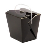Black Take Out Box with Handle 26oz L:4in W:3.55in H:4.15in - 50 pcs