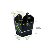 Black Take Out Box with Handle 26oz L:4in W:3.55in H:4.15in - 50 pcs