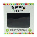 Luxury Black Night Cotton Cocktail Napkin. L:7.9in W:7.9in - 20 pcs