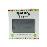 Luxury Silver Grey Cotton Cocktail Napkin. L:7.9in W:7.9in - 20 pcs