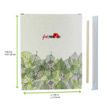 Individually wrapped wooden coffee stirrers with rounded end in dispenser box L:5.5in - 1000 pcs