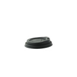 Compostable black coffee lid for 8oz D:3.15in - 50 pcs