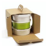 Brass Knuckles Take Out Lunch Box L:6.9in W:6.9in H:5.9in - 25 pcs