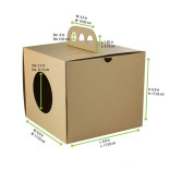 Brass Knuckles Take Out Lunch Box L:6.9in W:6.9in H:5.9in - 25 pcs