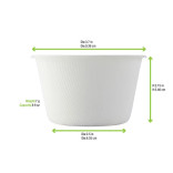 White Sugarcane Takeout Bowl 8.5oz D:3.7in - 50 pcs