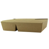 2-compartment kraft cardboard meal box 35oz L:8.43in W:6.1in H:1.85in - 50 pcs