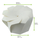 White Paperboard Salad Cup with Origami Folding Lid 24oz D:4.7in H:3.2in - 100 pcs
