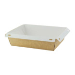 Laminated Kraft Box with Clear PET Lid 24oz L:6.7in W:5.1in H:1.8in - 25 pcs