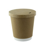 Kraft Paper Coffee Lid for 10oz / 12oz / 16oz / 20oz D:3.54in - 50 pcs