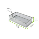 Rectangular Reusable Stainless Steel Serving Fry Basket L:10in W:5.3in H:1.8in - 1 pcs