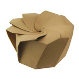 Kraft Paperboard Salad Cup with Origami Folding Lid 24oz D:4.7in H:3.2in - 100 pcs