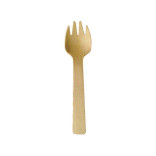 Wooden Mini Spork L:4.1in - 100 pcs