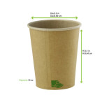 Zen Kraft Recyclable Paper Cup 10oz D:3.5in H:3.4in - 50 pcs