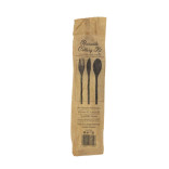 Wood Fiber Composite Reusable Cutlery 4/1 kit (Knife + Fork + Spoon + Napkin) L:7.08in - 50 pcs