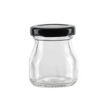Smooth pudding jar with twist cap (Black Reusable cap) 1.6oz D:1.77in W:1.88 H:2.28in - 240 pcs Smooth pudding jar with twist cap (Black Reusable cap) 1.6oz D:1.77in W:1.88 H:2.28in - 240 pcs