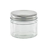 Round reusable jar glass with aluminium cap 5.7oz D:2.75in W:2.87in H:2.44in - 80 pcs Round reusable jar glass with aluminium cap 5.7oz D:2.75in W:2.87in H:2.44in - 80 pcs