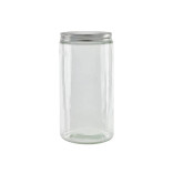 Round reusable jar glass with aluminium cap 33.8oz D:3.42in W:3.66in H:7.36in - 30 pcs