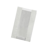 White Kraft Bag with Window Greaseproof L:8.7in W:5.5in H:2.4in - 1000 pcs