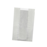 White Kraft Bag with Window Greaseproof L:11in W:7.1in H:2.8in - 1000 pcs