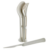 HUSKLY Reusable stand up cutlery kit (knife, fork, spoon ) beige husk composite L:8.7in - 48 pcs HUSKLY Reusable stand up cutlery kit (knife, fork, spoon ) beige husk composite L:8.7in - 48 pcs