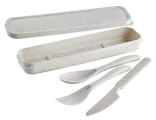 HUSKLY Reusable cutlery kit (knife, fork, spoon ) beige husk composite L:7in - 48 pcs HUSKLY Reusable cutlery kit (knife, fork, spoon ) beige husk composite L:7in - 48 pcs