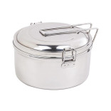 Noxbox reusable round stainless steel Lunchbox with stainless steel lid 30oz D:5.5in W:5.51in H:3in - 6 pcs Noxbox reusable round stainless steel Lunchbox with stainless steel lid 30oz D:5.5in W:5.51in H:3in - 6 pcs