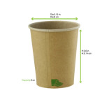 Zen Kraft Recyclable Paper Cup.. 8oz D:3.15in H:3.6in - 50 pcs